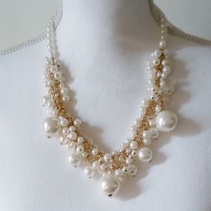 Pearl Bauble Necklace - Gold